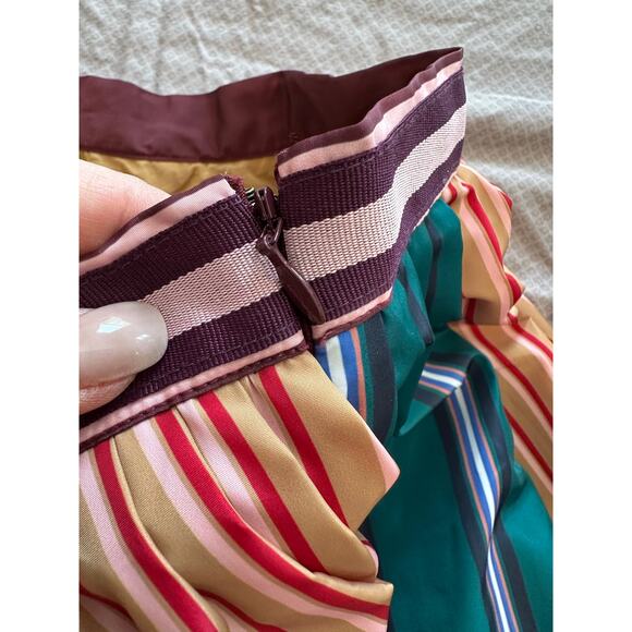Anthropologie Maeve Striped Taffeta A-Line Mini Skirt Size 10 Academia Coquette - Picture 13 of 15